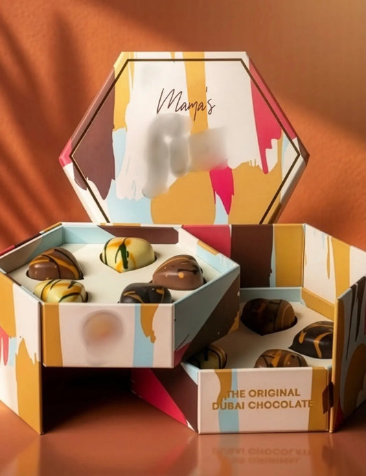 Mother’s Day Luxury Knafeh Chocolate Gift Box – Heart-Shaped Pistachio Chocolate Minis (10 Pieces) Dubai Chocolates